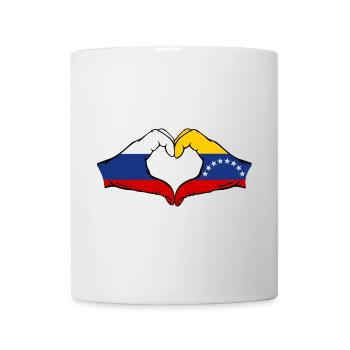 Russia Venezuela Flag Hands Heart Shape - Mug - white - Front