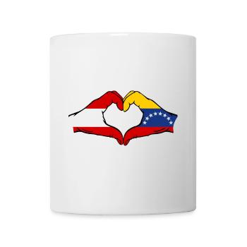 Austria Venezuela Flag Hands Heart Shape - Mug - white - Front
