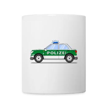 Polizeiauto in Grün und Silber - Tasse - Weiß - Vorne