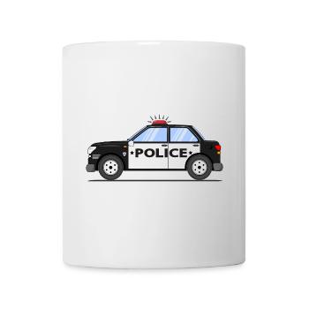 Police noir et blanc - Mug blanc - blanc - Devant