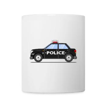 Police car in black Police - Mug - white - Front