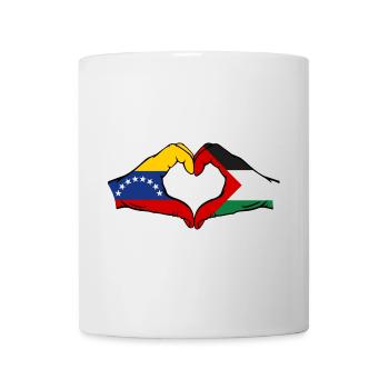 Venezuela Palestine drapeau mains forme de coeur - Mug blanc - blanc - Devant