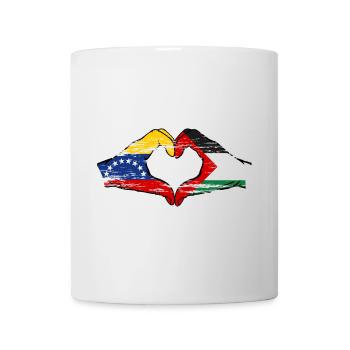 Venezuela Palestine drapeau mains forme de coeur utilisé - Mug blanc - blanc - Devant