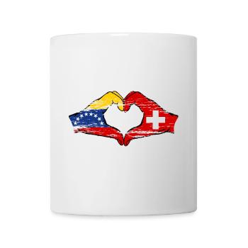 Venezuela Suisse Drapeau Mains Coeur Forme Utilisé - Mug blanc - blanc - Devant
