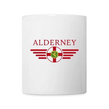 J’aime Aurigny, T-shirt design de style élégance - Mug blanc - blanc - Devant