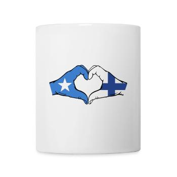 Somalie Finlande Drapeau Mains Coeur Forme - Mug blanc - blanc - Devant
