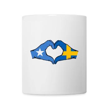 Somalie Suède Drapeau Mains Coeur Forme - Mug blanc - blanc - Devant