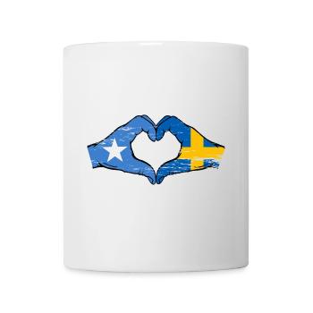 Somalia Sweden flag hands heart shape used - Mug - white - Front