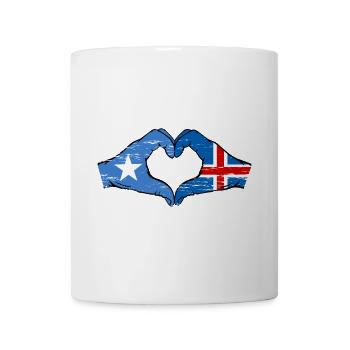 Drapeau de l’île de Somalie mains forme de coeur utilisé - Mug blanc - blanc - Devant