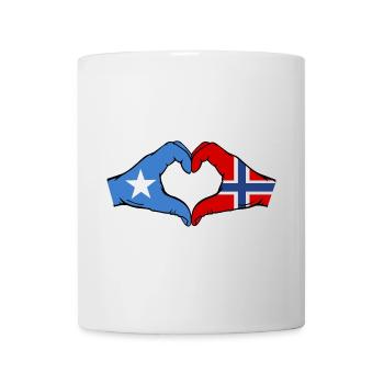 Somalia Norway Flag Hands Heart Shape - Mug - white - Front