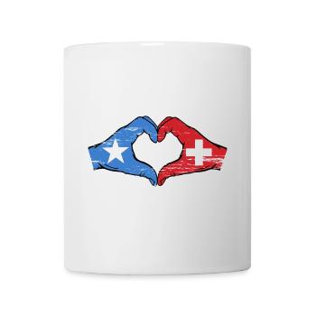 Somalia Switzerland Flag Hands Heart Shape Used - Mug - white - Front