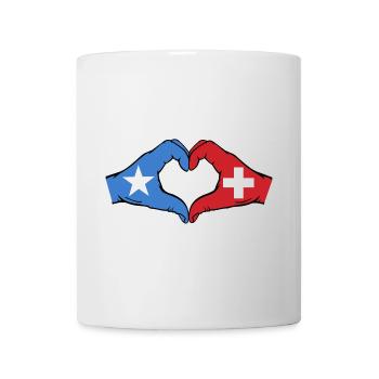 Somalie Suisse Drapeau Mains Coeur Forme - Mug blanc - blanc - Devant