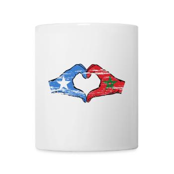 Somalia Morocco Flag Hands Heart Shape Used - Mug - white - Front