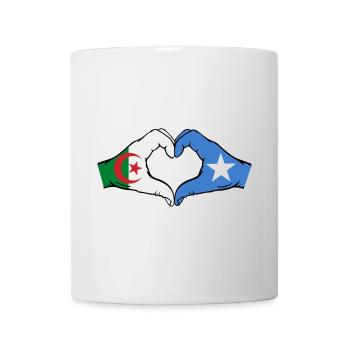 Algeria Somalia Flag Hands Heart Shape - Mug - white - Front