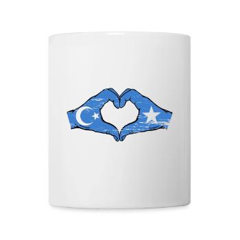 Ouïghour Somalie drapeau mains coeur utilisé - Mug blanc - blanc - Devant