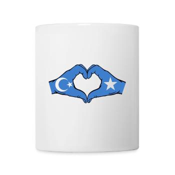 Ouïghours Somalie Drapeau Mains Coeur Forme - Mug blanc - blanc - Devant