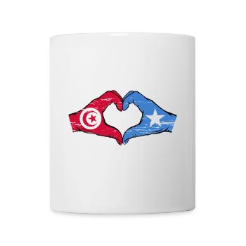 Tunesien Somalia Flagge Hände Herzform used - Tasse - Weiß - Vorne