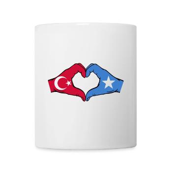 Turquie Somalie Drapeau Mains Coeur Forme - Mug blanc - blanc - Devant