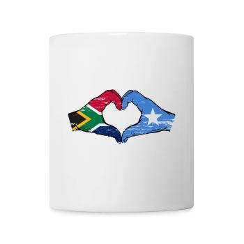 South Africa Somalia Flag Hands Heart Shape - Mug - white - Front