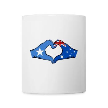 Somalie Australie Drapeau Mains Coeur Forme - Mug blanc - blanc - Devant