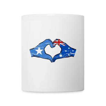 Somalia Australia flag hands heart shape used - Mug - white - Front
