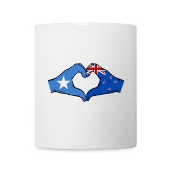 Drapeau de la Nouvelle-Zélande Mains Forme de cœur - Mug blanc - blanc - Devant