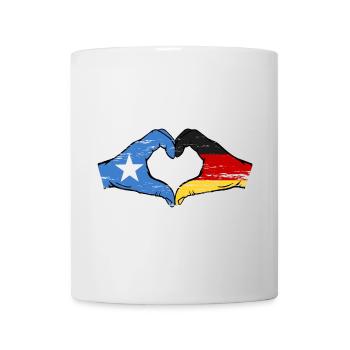 Somalia Germany Flag Hands Heart Shape Used - Mug - white - Front