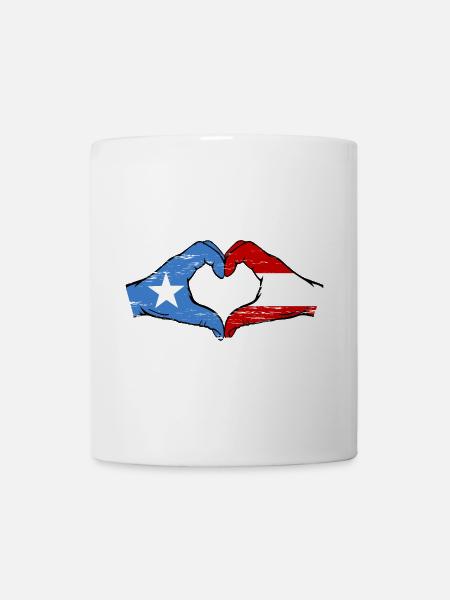 Somalia Österreich Flagge Hände Herzform used - Tasse - Weiß