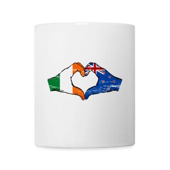 Irlande Nouvelle-Zélande drapeau mains forme coeur utilisé - Mug blanc - blanc - Devant