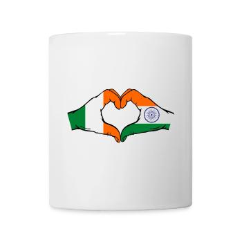 Irland Indien Flagge Hände Herzform - Tasse - Weiß - Vorne