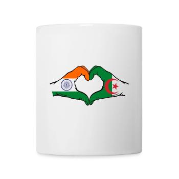 Inde Algérie Drapeau Mains Coeur Forme - Mug blanc - blanc - Devant