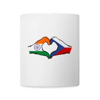 Indien Tschechien Flagge Hände Herzform - Tasse - Weiß - Vorne