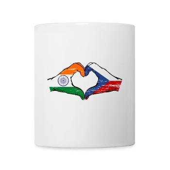 Indien Tschechien Flagge Hände Herzform used - Tasse - Weiß - Vorne