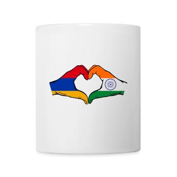 Armenien Indien Flagge Hände Herzform - Tasse - Weiß - Vorne