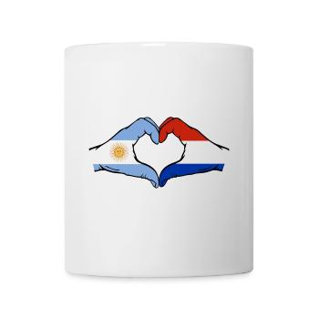 Argentina Holland Flag Hands Heart Shape - Mug - white - Front