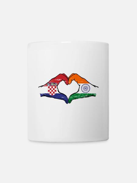 Croatie Inde drapeau mains forme de coeur utilisé - Mug blanc - blanc