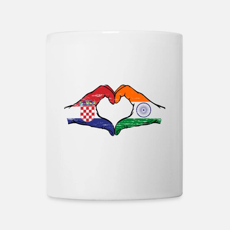 Croatie Inde drapeau mains forme de coeur utilisé - Mug blanc - blanc
