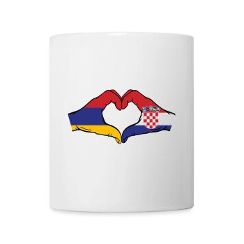 Armenia Croatia Flag Hands Heart Shape - Mug - white - Front