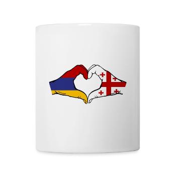Armenien Georgien Flagge Hände Herzform - Tasse - Weiß - Vorne