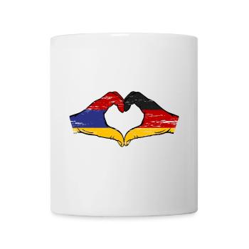 Armenia Germany Flag Hands Heart Shape Used - Mug - white - Front