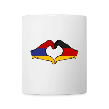 Armenia Germany Flag Hands Heart Shape - Mug - white - Front