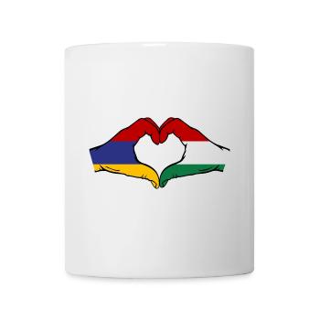 Armenia Hungary Flag Hands Heart Shape - Mug - white - Front