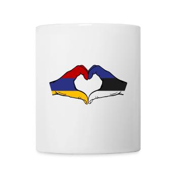 Armenien Estland Flagge Hände Herzform - Tasse - Weiß - Vorne