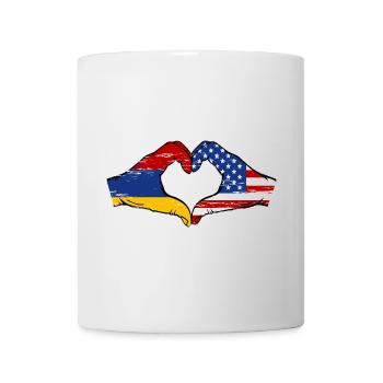 Armenien USA Flagge Hände Herzform used - Tasse - Weiß - Vorne