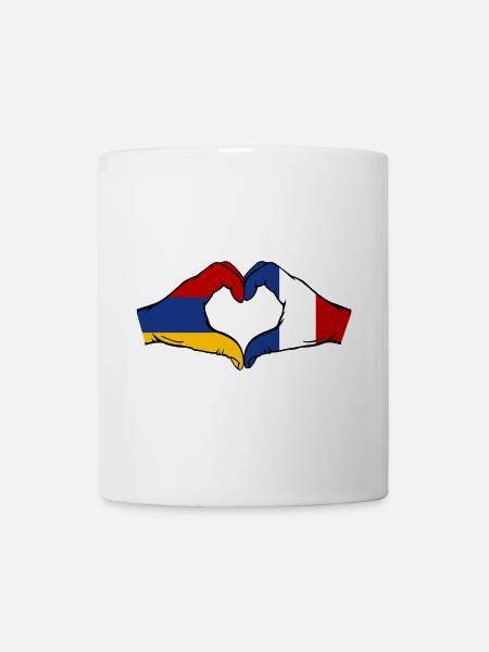 Armenien Frankreich Flagge Hände Herzform - Tasse - Weiß