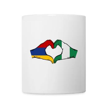 Armenien Nigeria Flagge Hände Herzform - Tasse - Weiß - Vorne