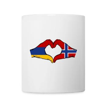 Armenien Norwegen Flagge Hände Herzform - Tasse - Weiß - Vorne