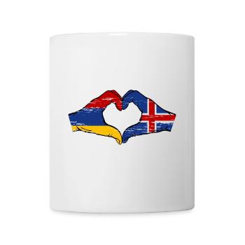 Armenia Iceland Flag Hands Heart Shape Used - Mug - white - Front