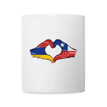 Arménie Chili drapeau mains forme de coeur utilisé - Mug blanc - blanc - Devant