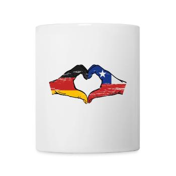 Deutschland Chile Flagge Hände Herzform used - Tasse - Weiß - Vorne
